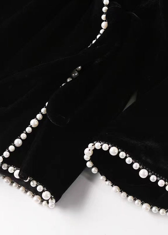 Haut Ample Noir à Col Rond avec Détails en Perles 3