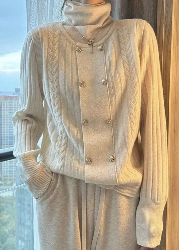 Haut Ample à Col Roulé pour Femme en Style Patchwork 0