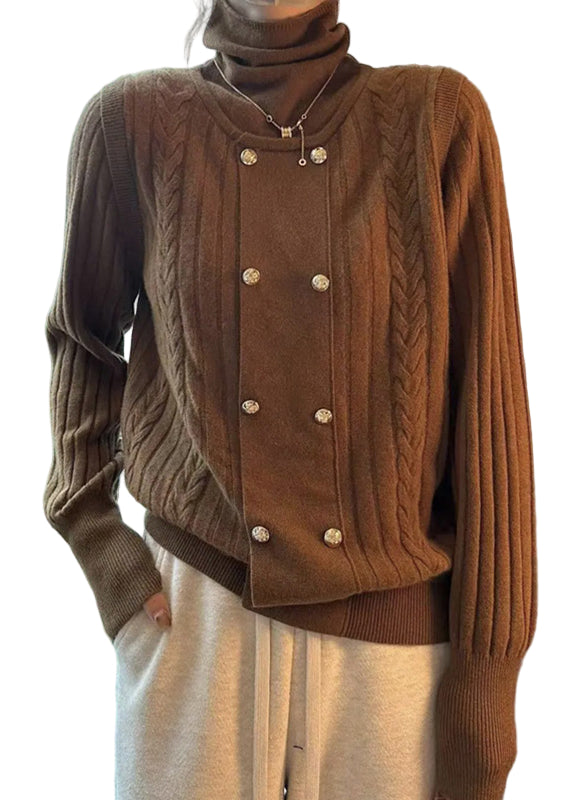 Haut Ample à Col Roulé pour Femme en Style Patchwork 1