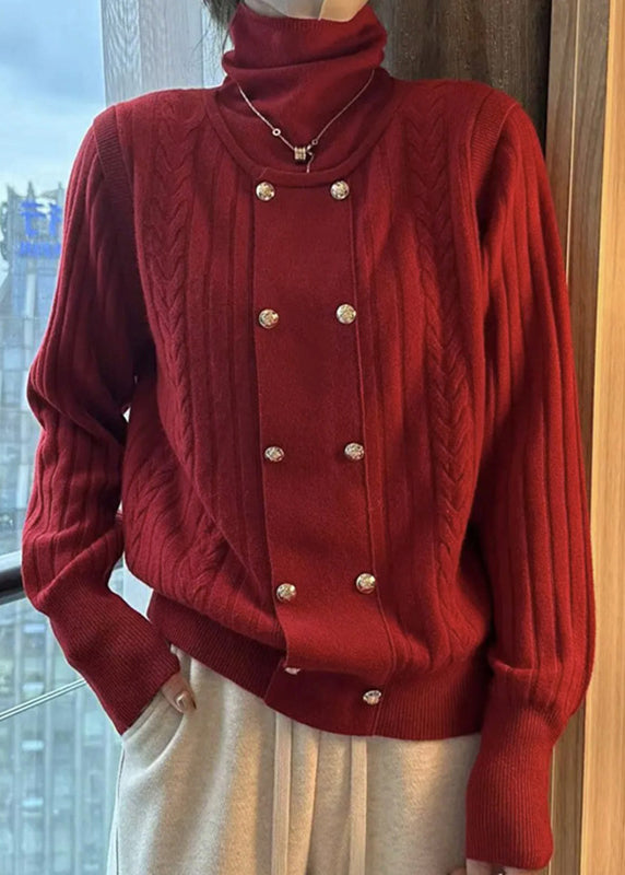 Haut Ample à Col Roulé pour Femme en Style Patchwork 2