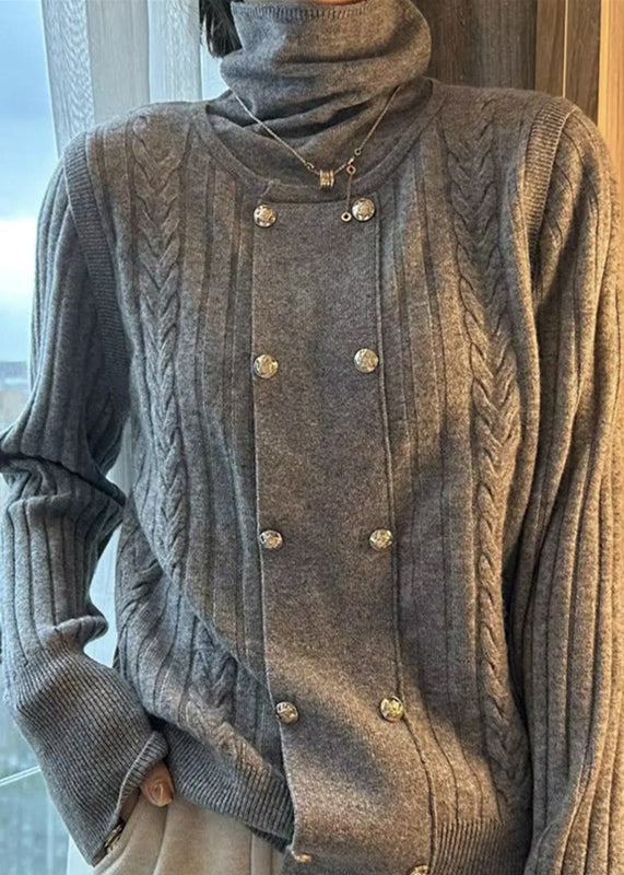 Haut Ample à Col Roulé pour Femme en Style Patchwork 4