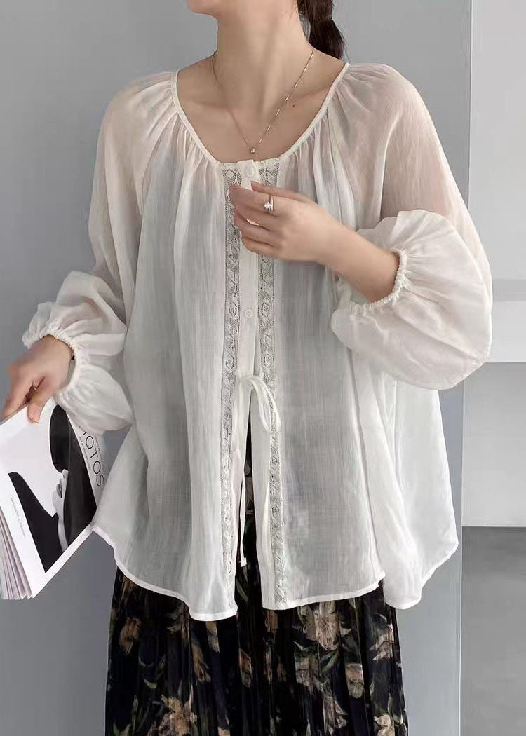 Haut Chemise Femme Oversize à Lacets Style Estival 2