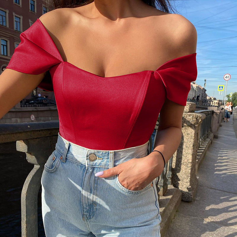 Haut Corset à Chevrons Femme Chic 2