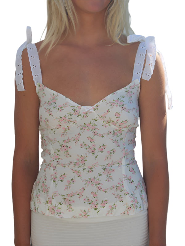 Haut Débardeur Femme Imprimé Floral à Col V 0