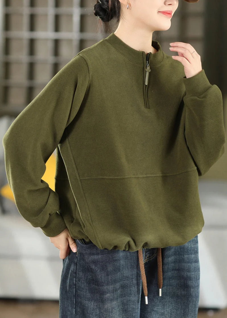 Haut Femme Ample Patchwork à Fermeture Éclair et Cordon 2