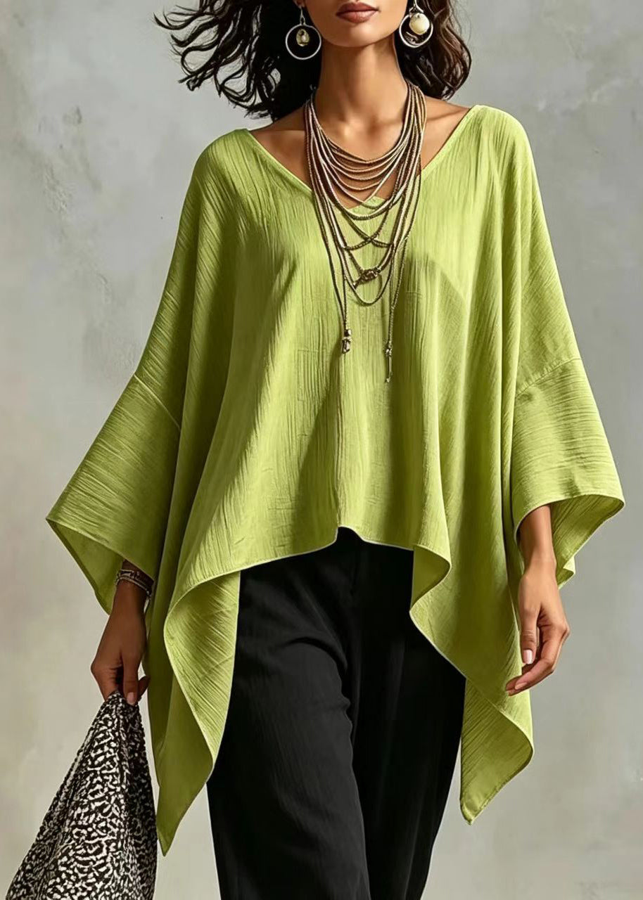 Haut Femme Asymétrique Manches Chauve-Souris Décontracté 2