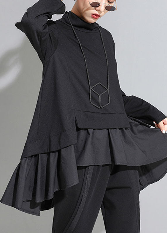 Haut Femme Bohème Asymétrique à Volants 0