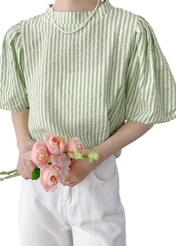 Haut Femme Chemise Rayé Col Montant Estival 1