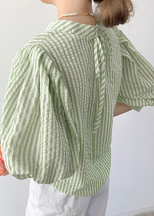 Haut Femme Chemise Rayé Col Montant Estival 3