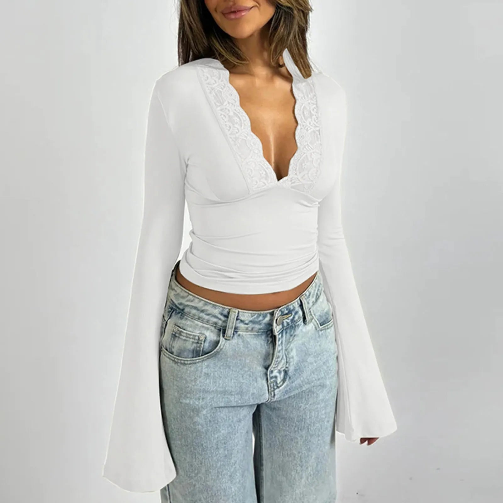 Haut Femme Chic Dentelle Coton 4