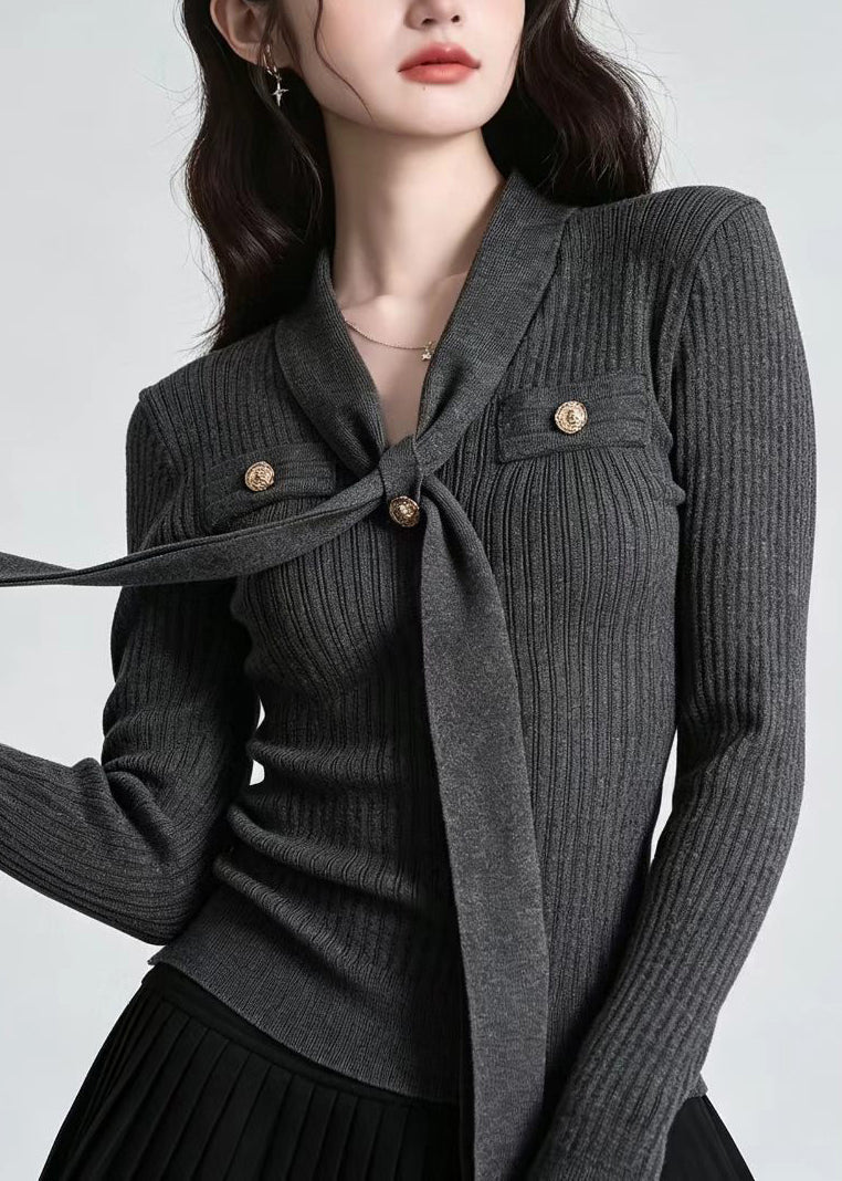 Haut Femme Col V Manches Longues Coupe Ajustée 4