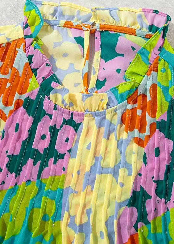 Haut Femme Imprimé Coloré Manches Papillon 2