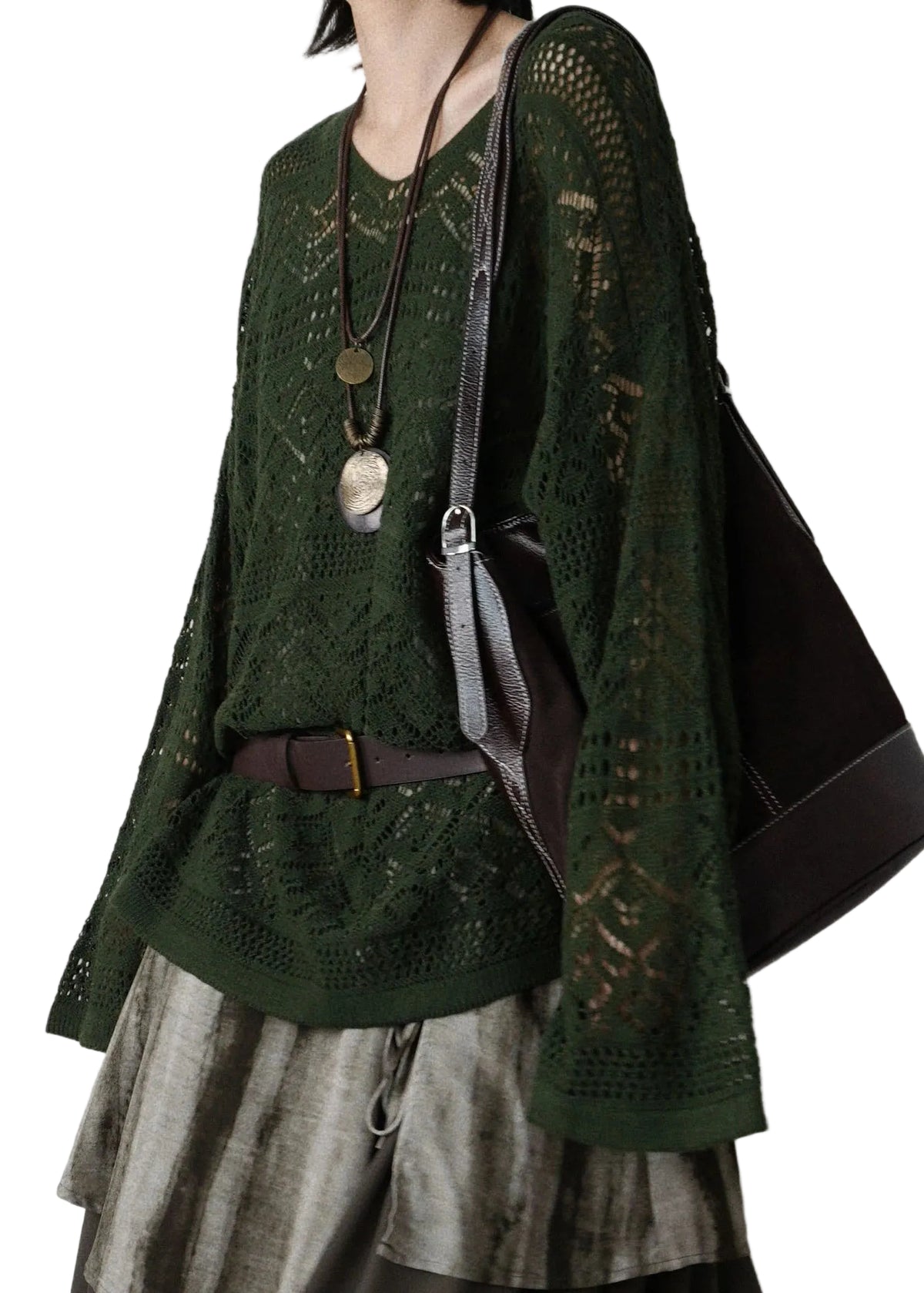 Haut Femme Maille Ajourée Coupe Ample Automne 1