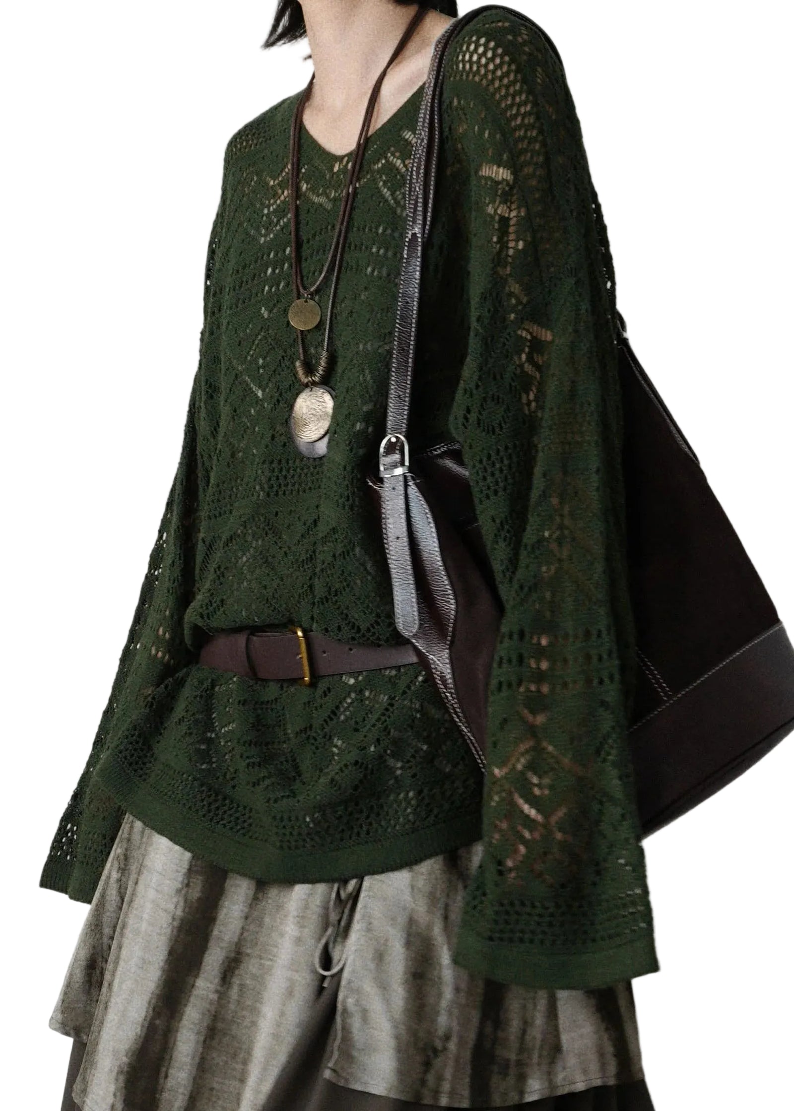 Haut Femme Maille Ajourée Coupe Ample Automne 1