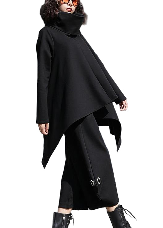 Haut Femme Surdimensionné Asymétrique Col Haut 0