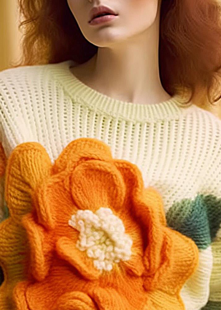 Haut Femme à Col Rond et Manches Longues Floral 1