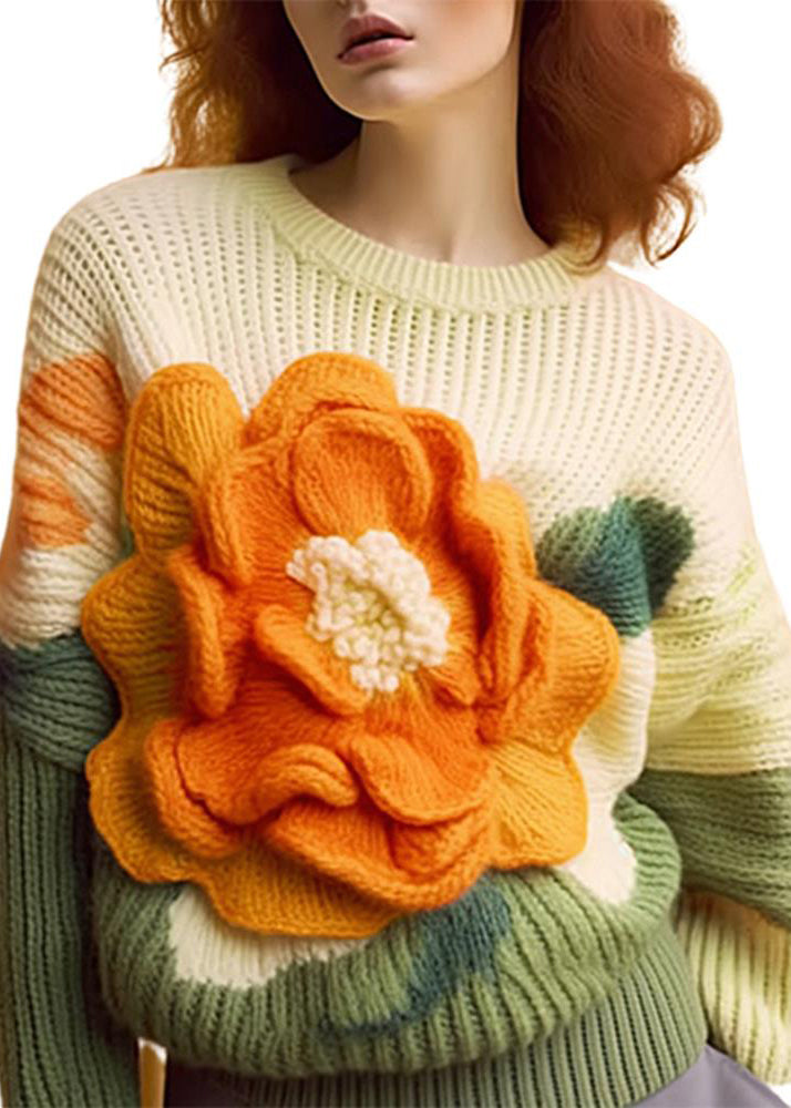 Haut Femme à Col Rond et Manches Longues Floral 4