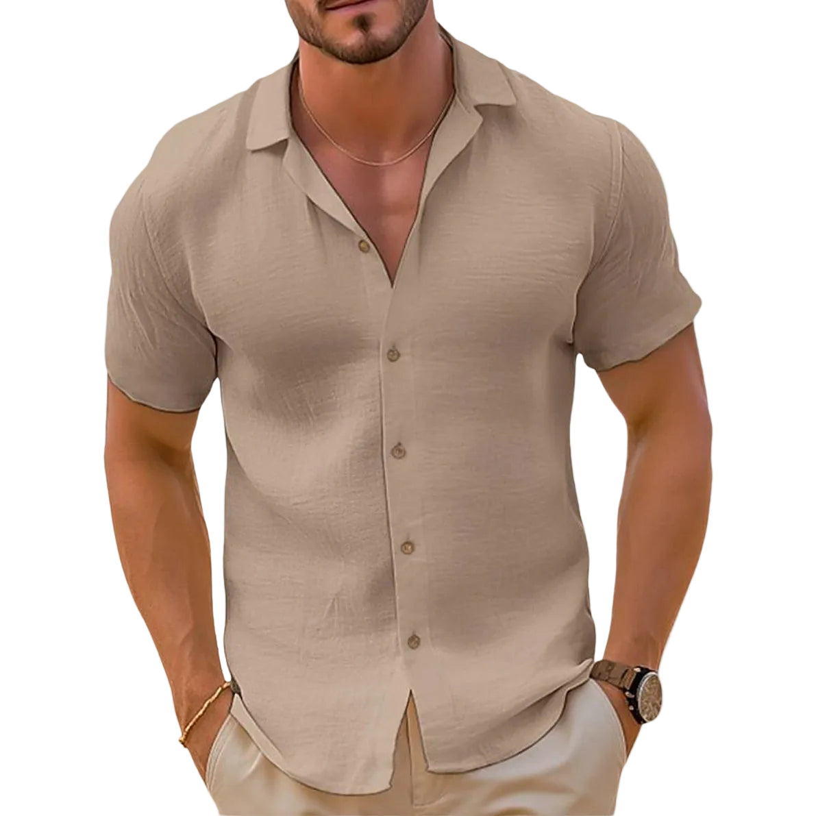 Haut Homme Décontracté Chic Col Classique 0