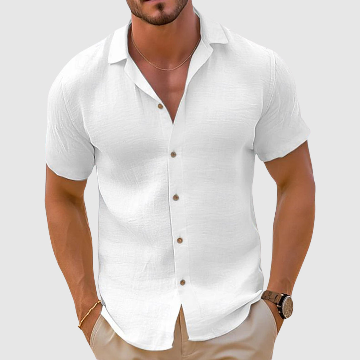 Haut Homme Décontracté Chic Col Classique 2