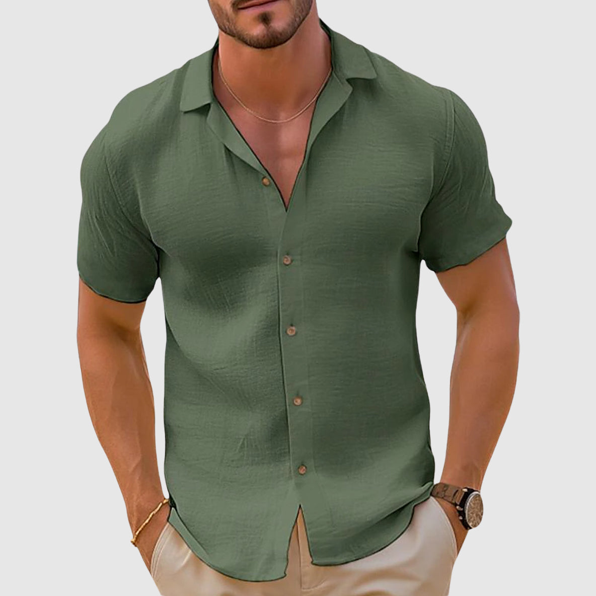 Haut Homme Décontracté Chic Col Classique 4