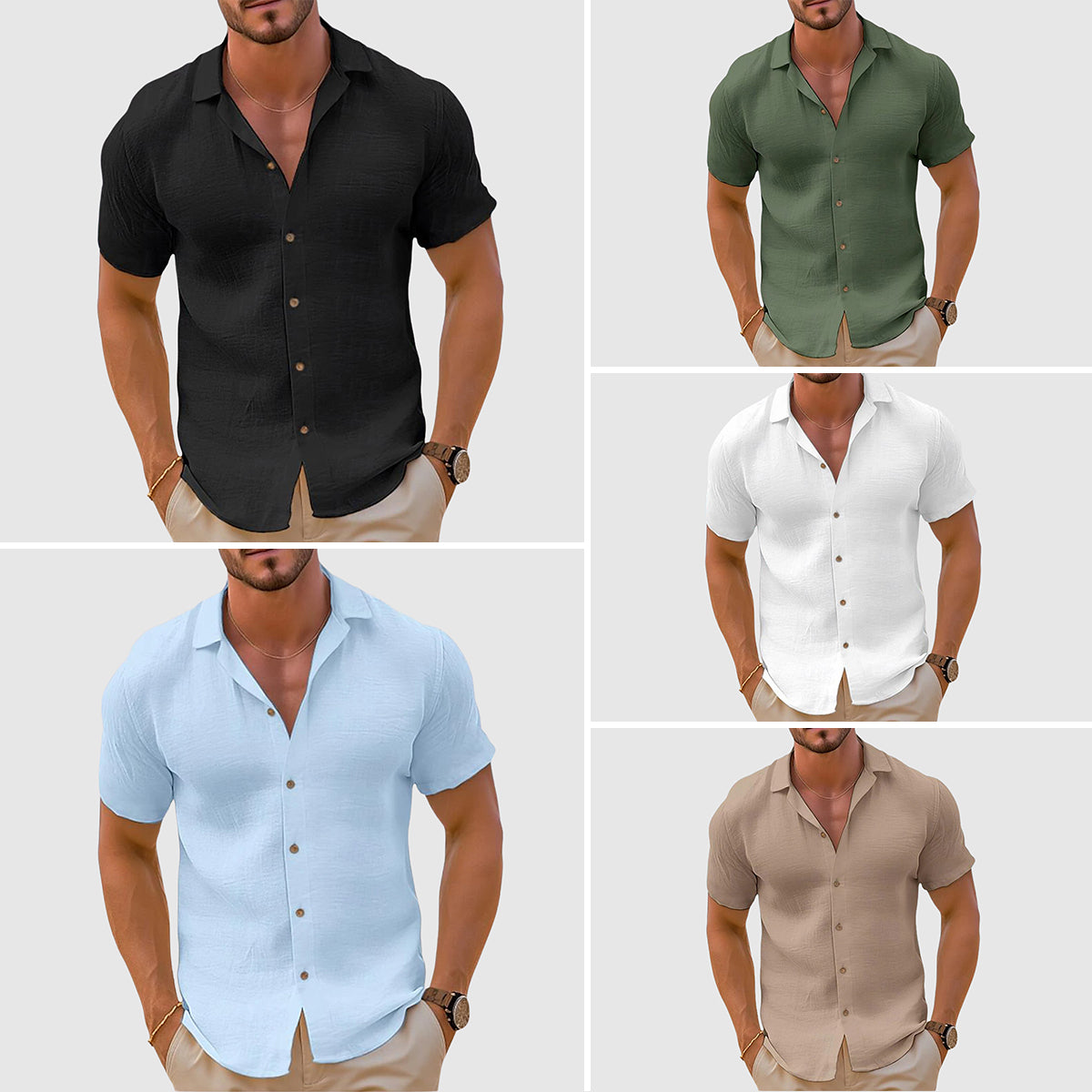 Haut Homme Décontracté Chic Col Classique 5