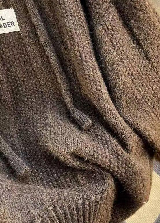 Haut à Capuche en Coton Tricoté pour Femme 3