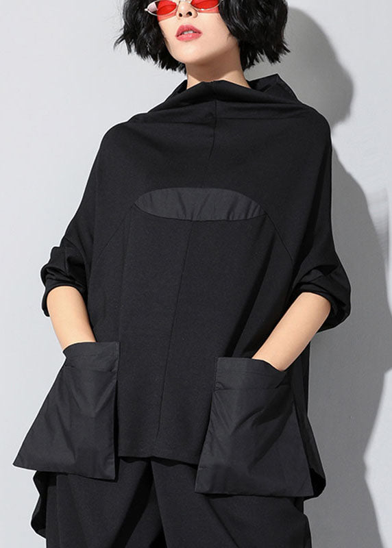 Haut à Col Roulé Femme Patchwork avec Poches 1