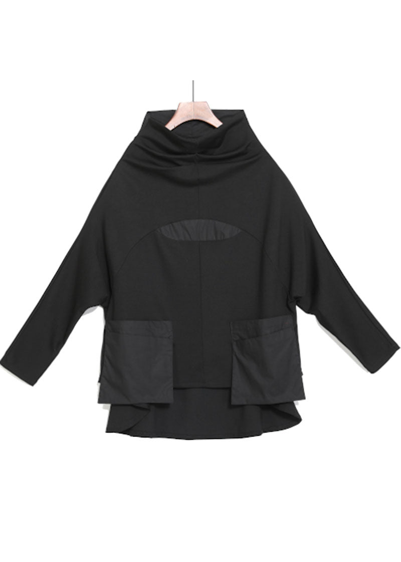 Haut à Col Roulé Femme Patchwork avec Poches 4