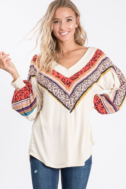 Haut à Manches Bouffantes pour Femme en Viscose 3