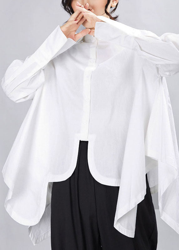 Haut à Manches Longues Ample avec Col Claudine et Design Asymétrique 0