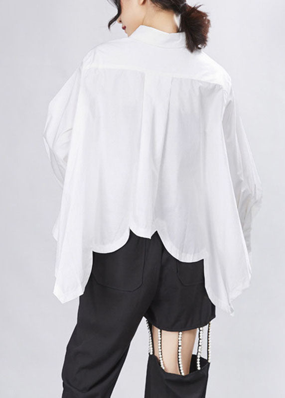Haut à Manches Longues Ample avec Col Claudine et Design Asymétrique 4