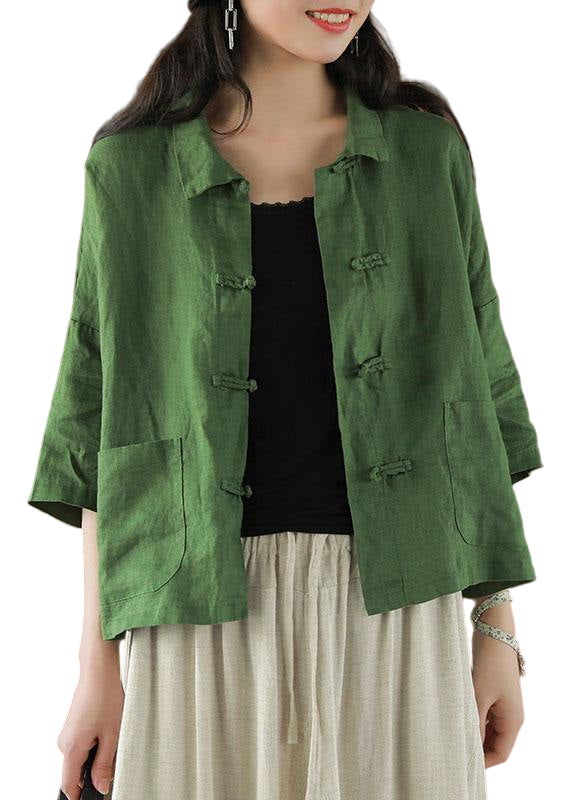 Haut en Lin d'Été à Col Peter Pan pour Femme 0