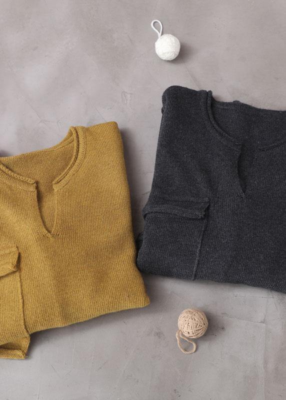 Haut en tricot d'automne à poches 4