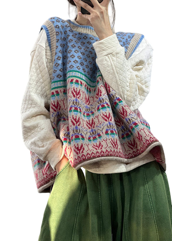 Haut sans manches en tricot en laine pour femmes, style ample 0