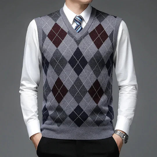 Variant image for Gilet Homme Élégant en Tricot Doux pour un Style Contemporain-7