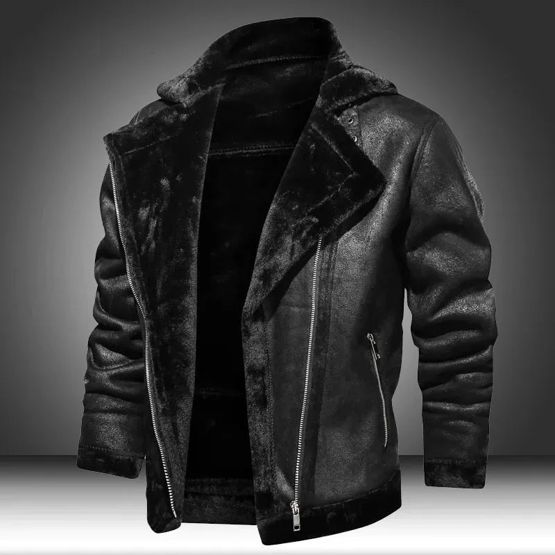 Variant image for Veste Cuir Homme Intemporelle Ajustée en Cuir Véritable-6