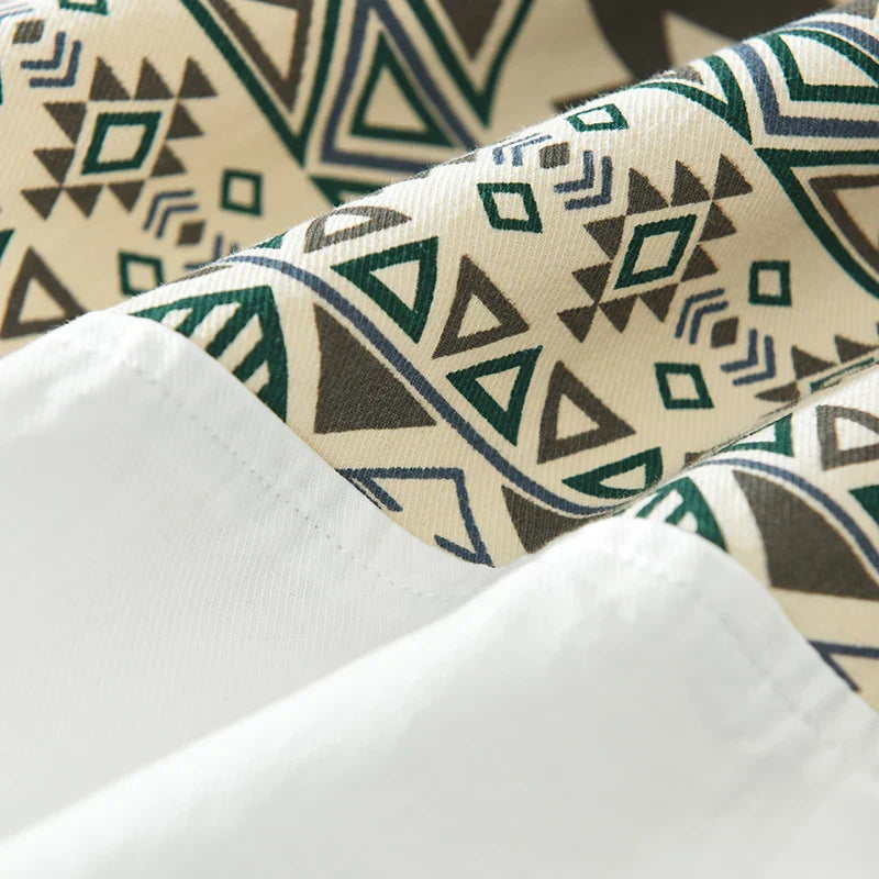 Chemise Homme Décontractée Patchwork Coton Respirant 4