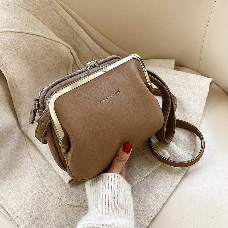 Sac à main décontracté pour femmes avec clip pratique en cuir artificiel 4