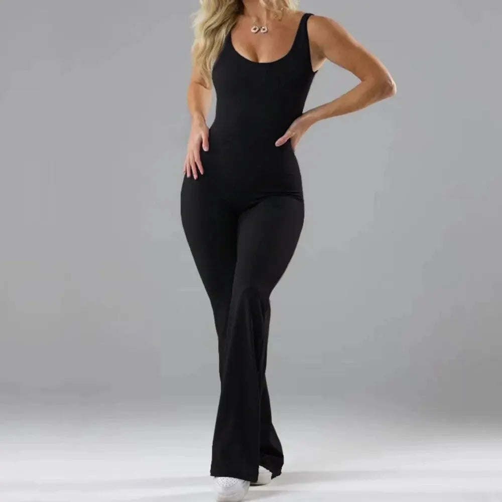 Combinaison Femme Chic Évasée Polyester pour Mariage et Soirées Élégantes-1