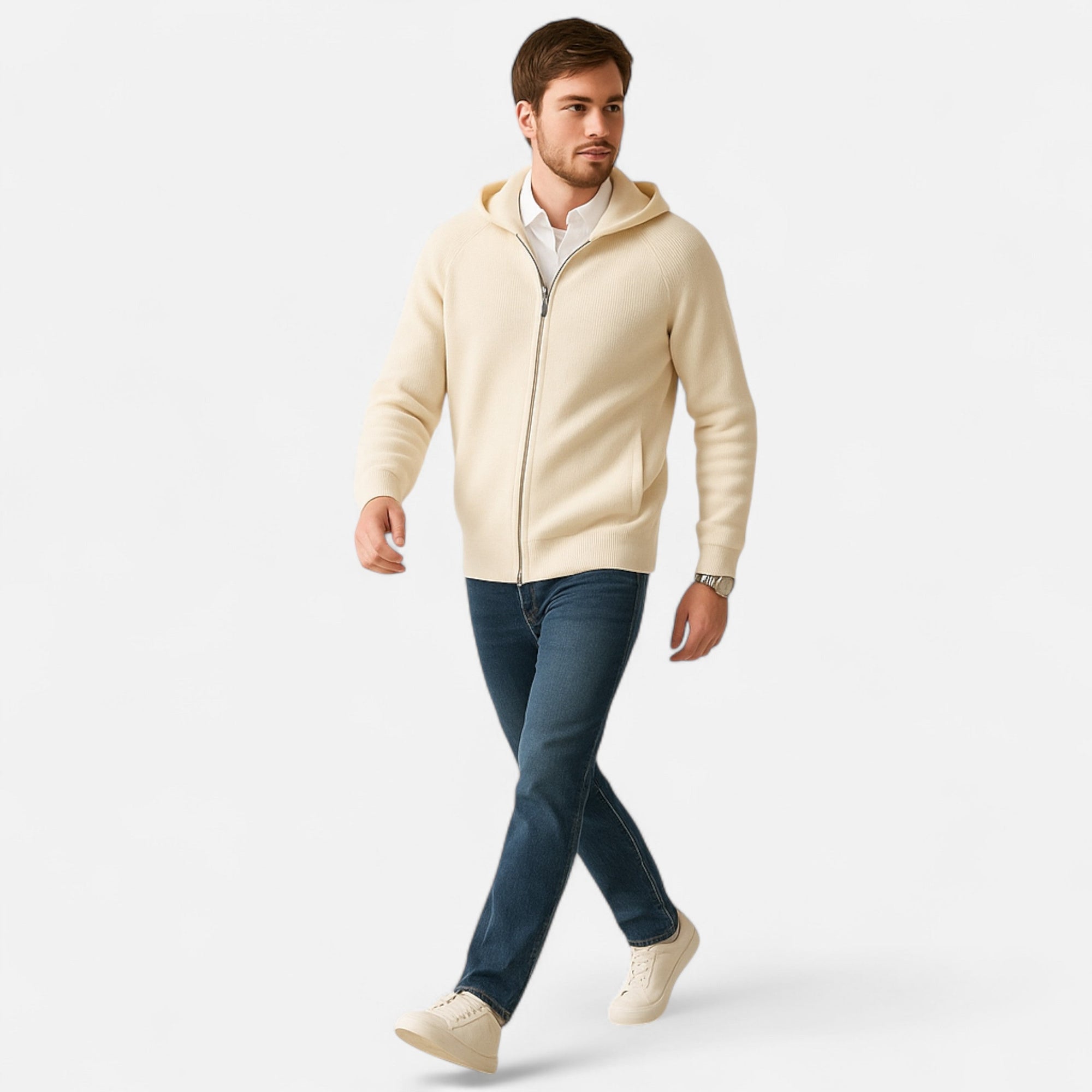 Homme Cardigan à Capuche Zippé 1