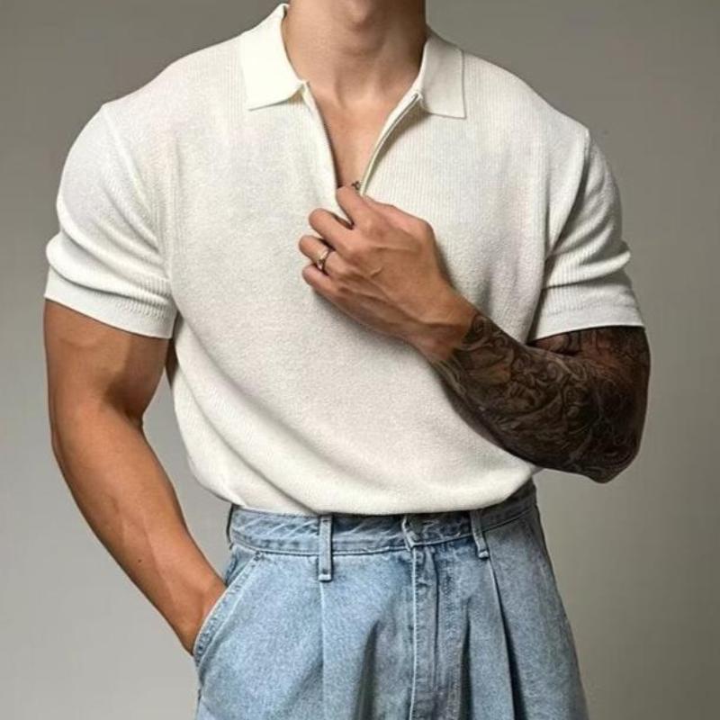 Homme Muscle Shirt Zip-up Moderne 2