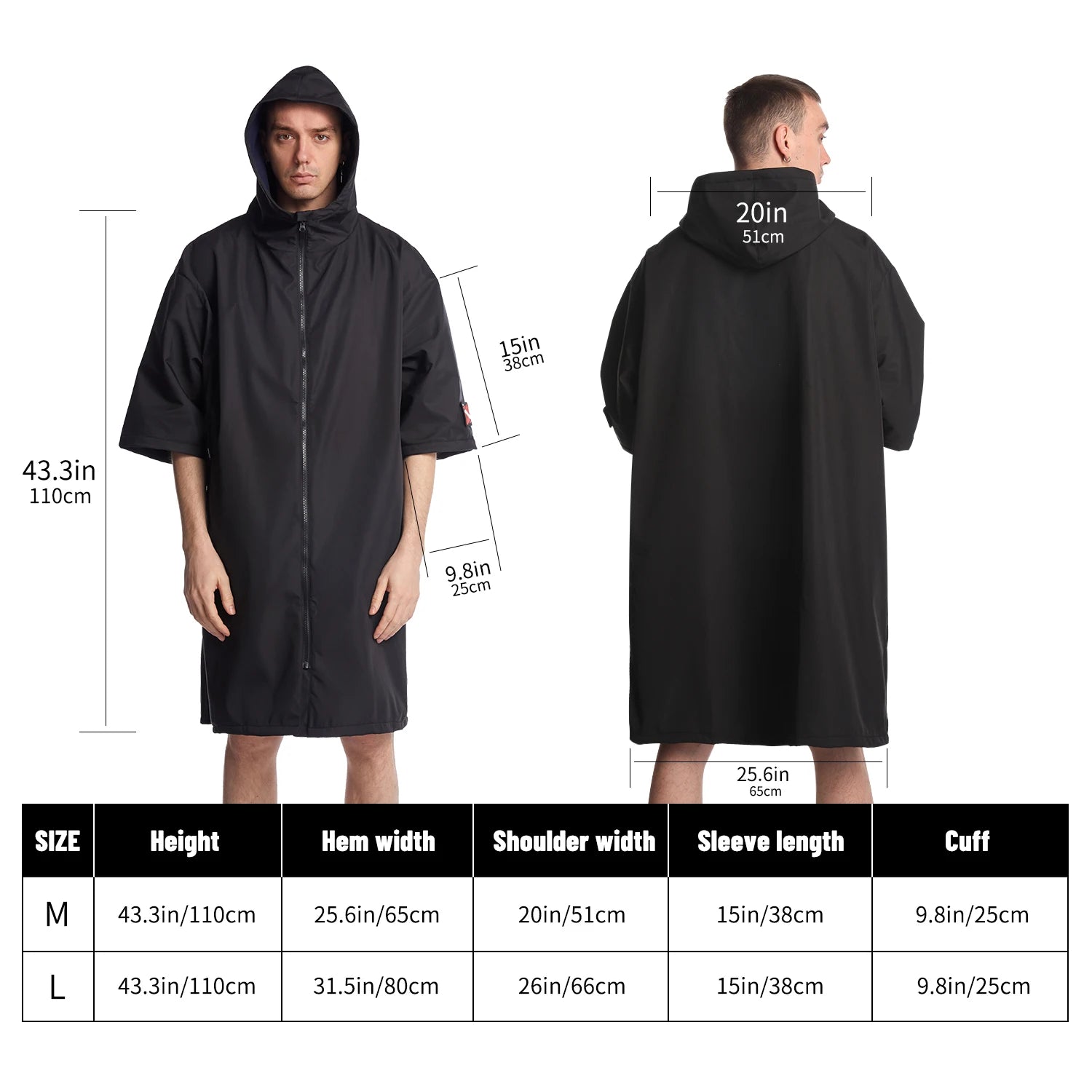 Homme Poncho Imperméable Cape Pour La Pluie Tissu Résistant Au Vent 0