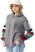 Hoodie à Carreaux en Mélange de Tricot pour Femme 0