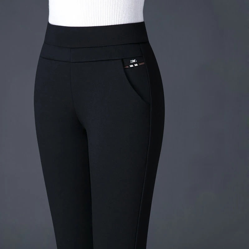 Pantalon Femme Élastique Taille Haute Confortable 1