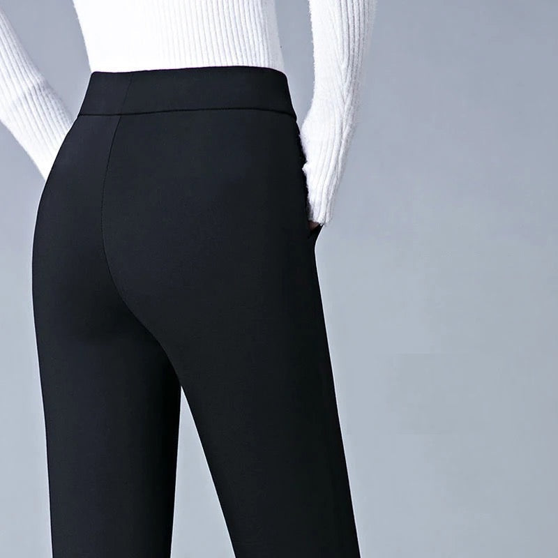 Pantalon Femme Élastique Taille Haute Confortable 4
