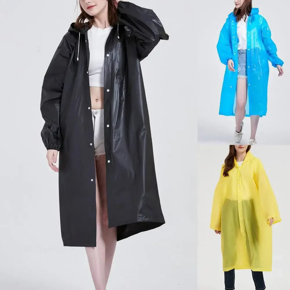 Imperméable Unisexe Poncho EVA Léger avec Capuche et Boutons pour Activités de Plein Air 2