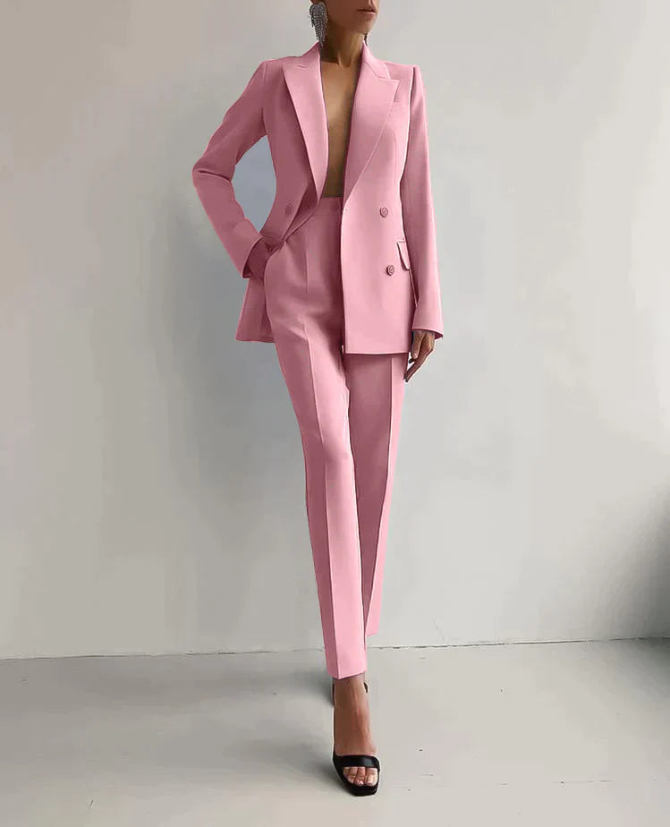 Variant image for Ensemble Tailleur Pantalon Femme Élégant en Tissu Polyvalent-9