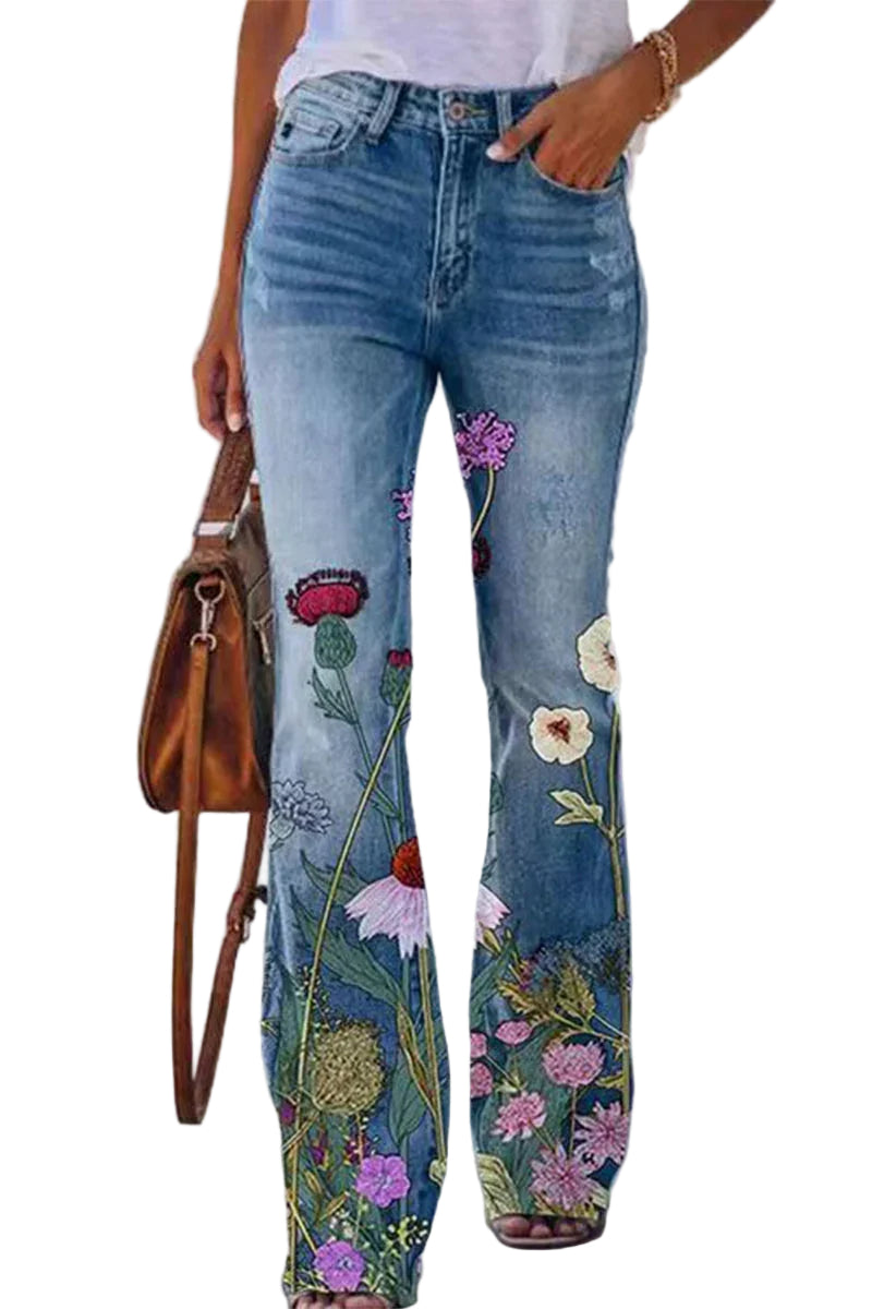 Jean Femme Détail Floral Regular Fit 0