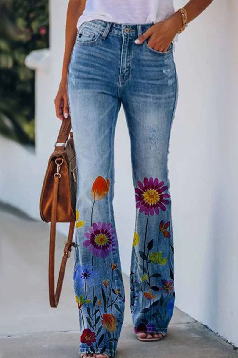 Jean Femme Détail Floral Regular Fit 1