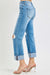 Jean Femme Droit Mi-Haut en Denim avec Ourlet 3